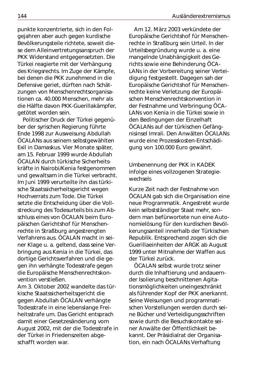 Seite 146 des Verfassungsschutzbericht 2002 Niedersachsen