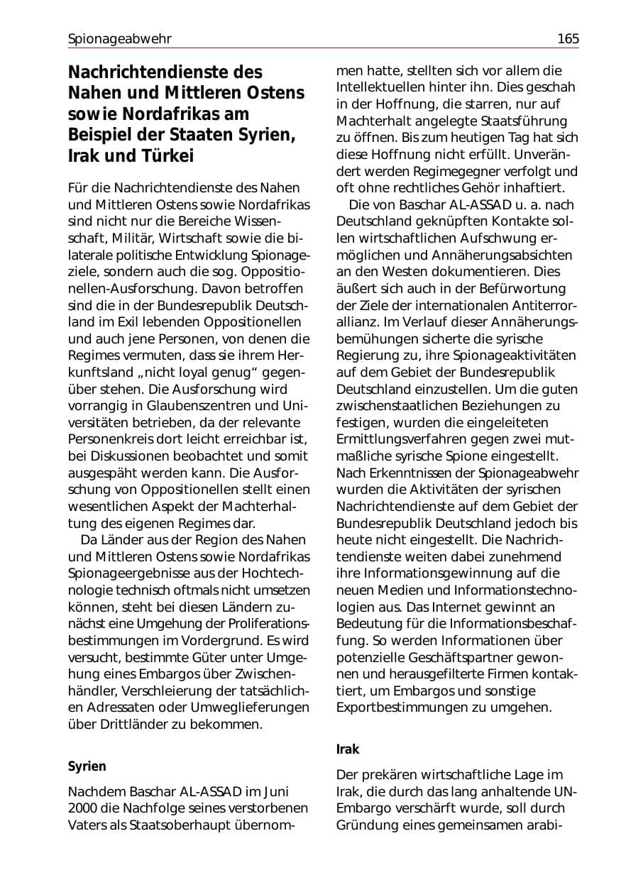 Seite 167 des Verfassungsschutzbericht 2002 Niedersachsen