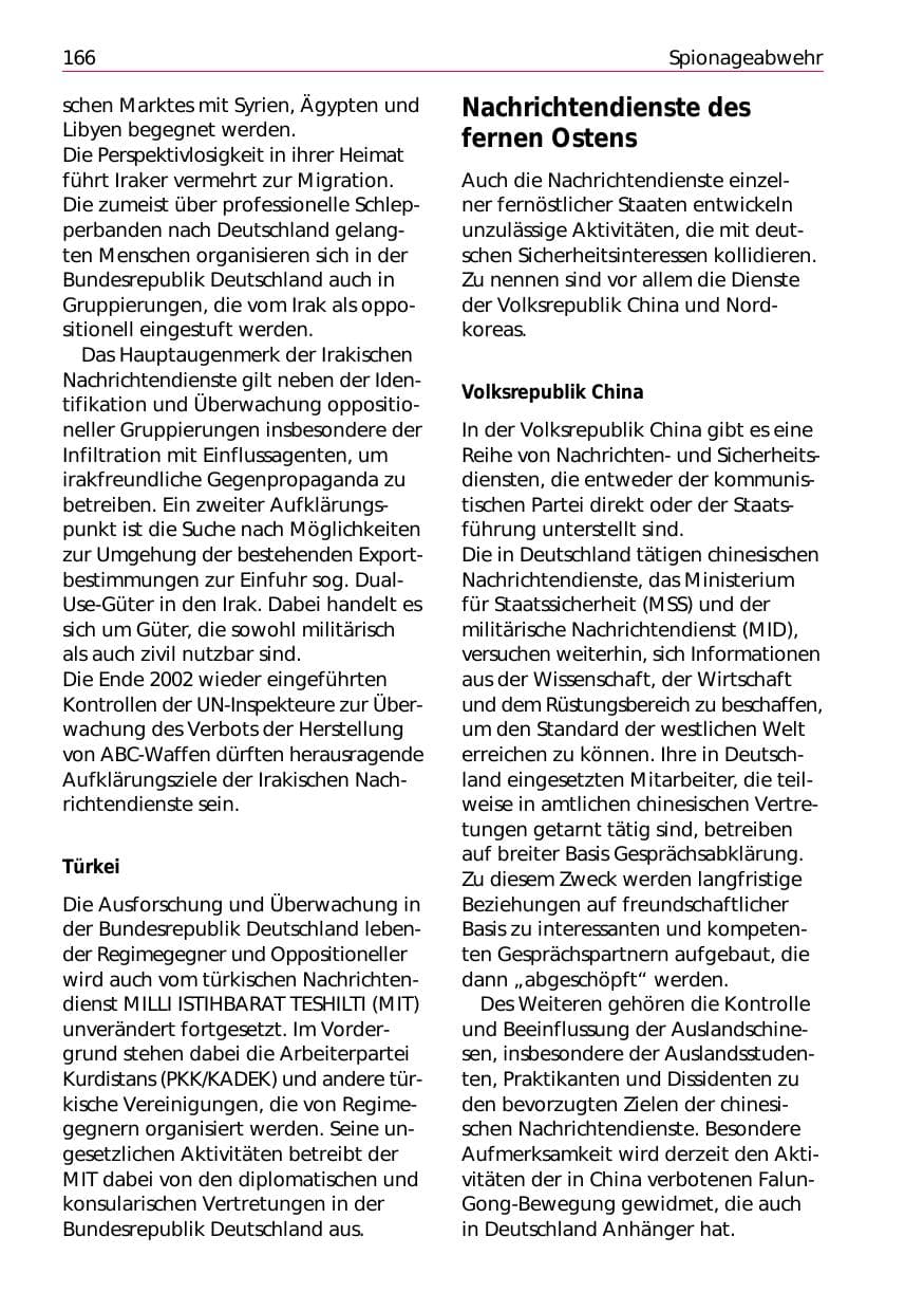 Seite 168 des Verfassungsschutzbericht 2002 Niedersachsen