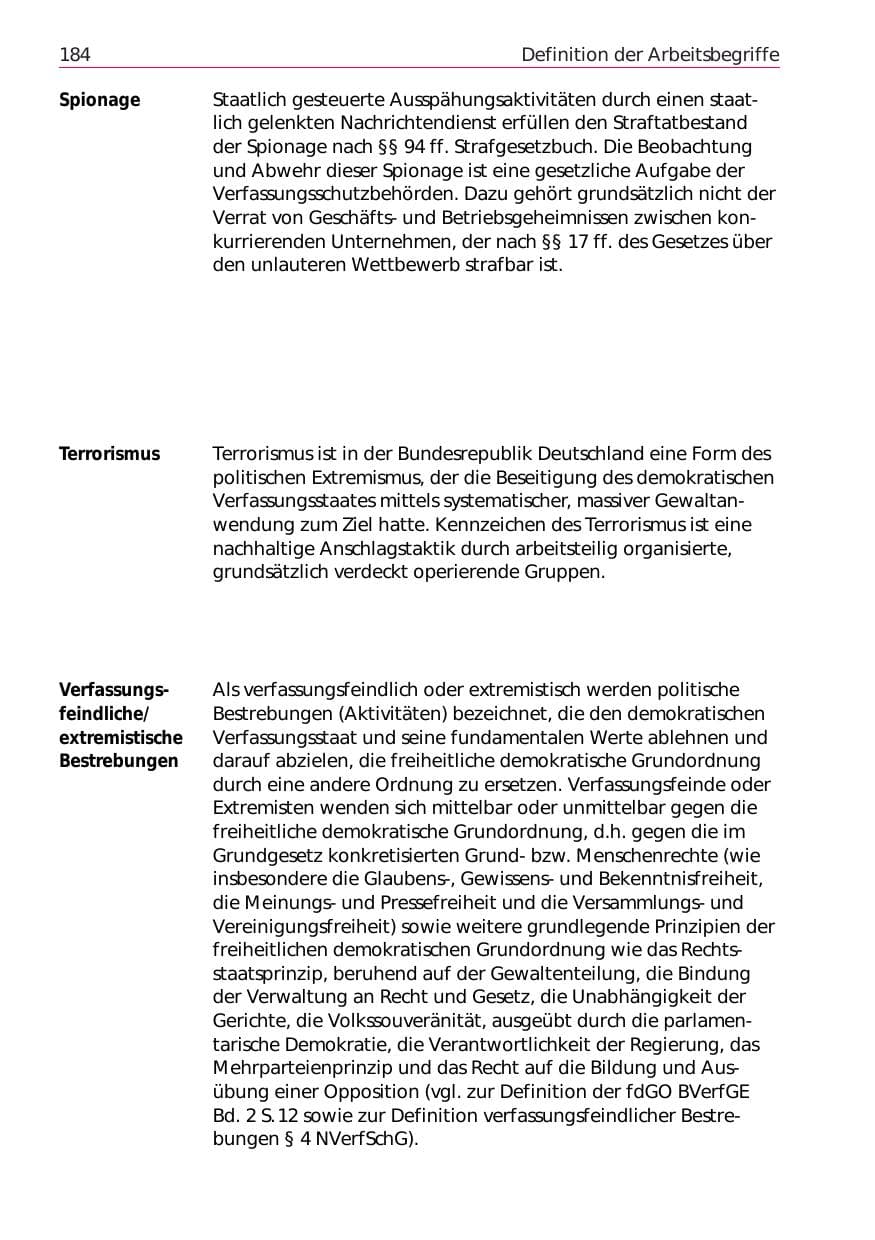 Seite 186 des Verfassungsschutzbericht 2002 Niedersachsen