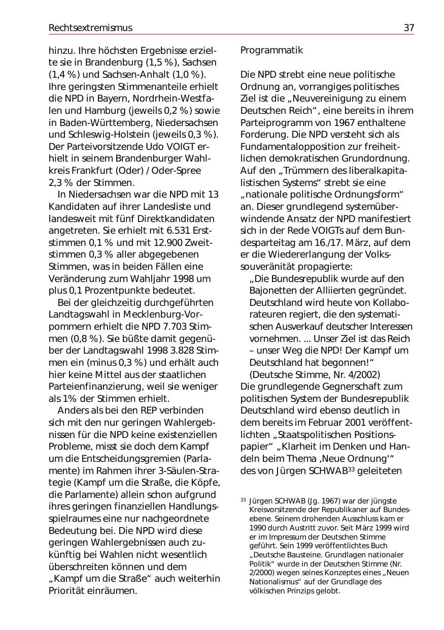 Seite 39 des Verfassungsschutzbericht 2002 Niedersachsen
