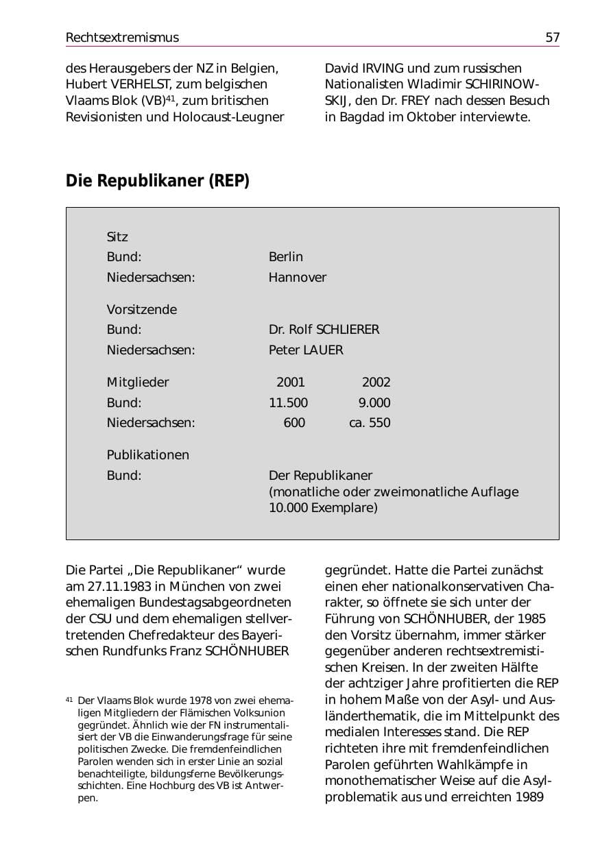 Seite 59 des Verfassungsschutzbericht 2002 Niedersachsen