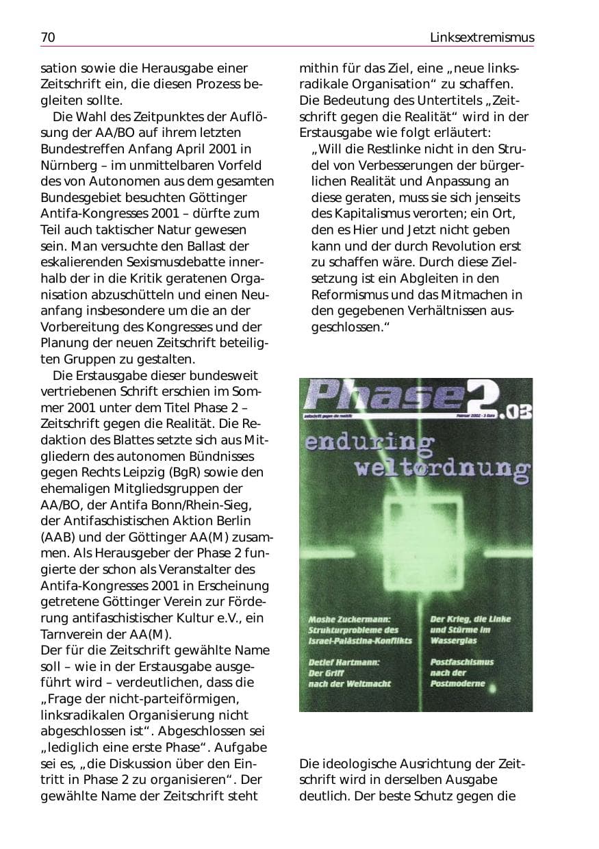 Seite 72 des Verfassungsschutzbericht 2002 Niedersachsen