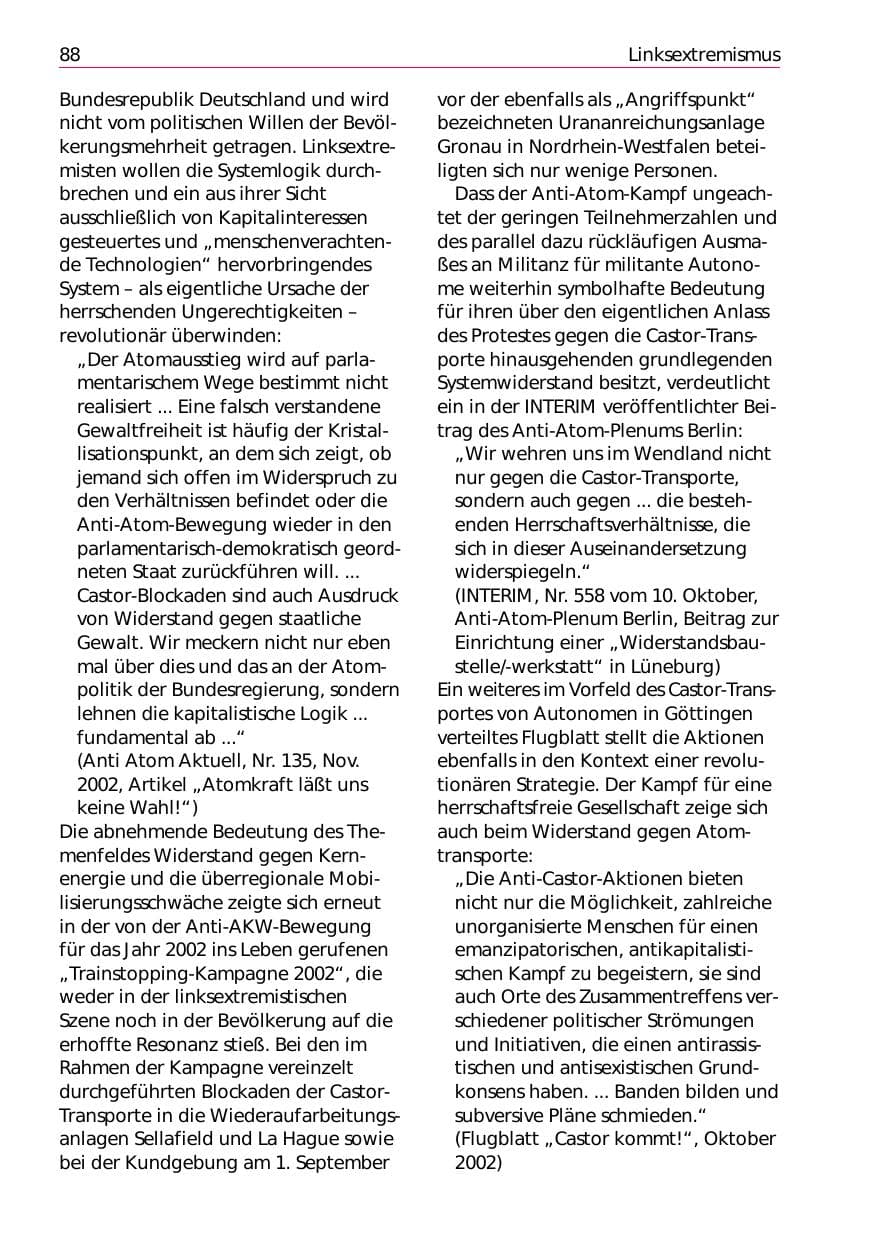 Seite 90 des Verfassungsschutzbericht 2002 Niedersachsen