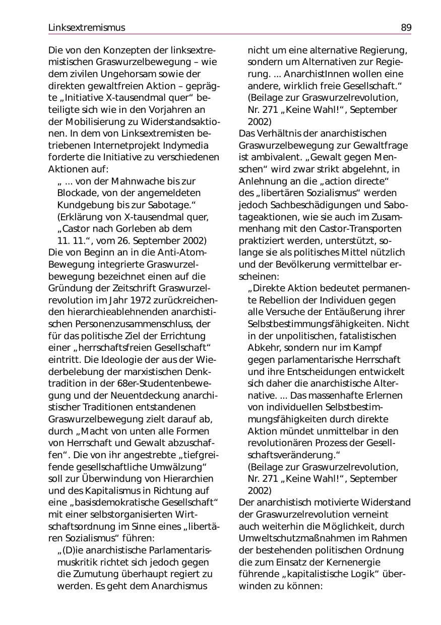 Seite 91 des Verfassungsschutzbericht 2002 Niedersachsen