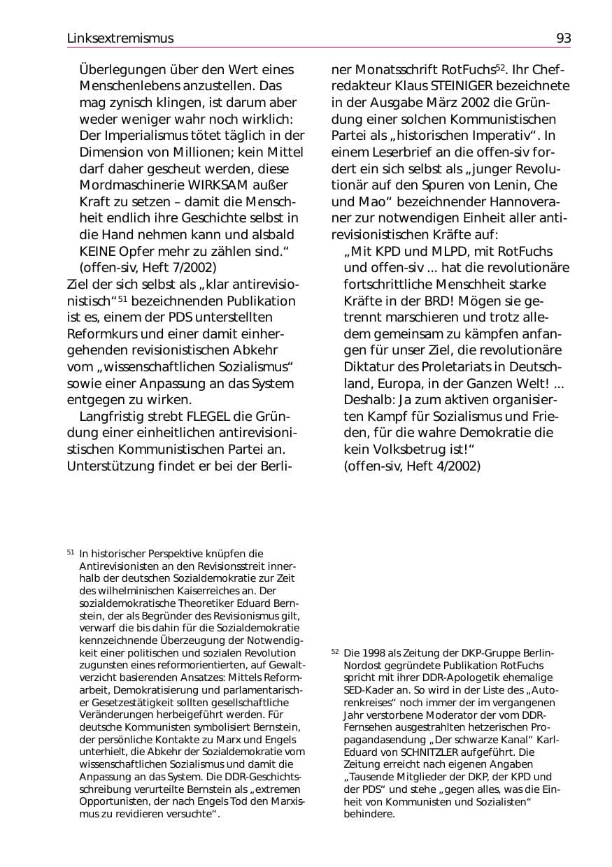 Seite 95 des Verfassungsschutzbericht 2002 Niedersachsen