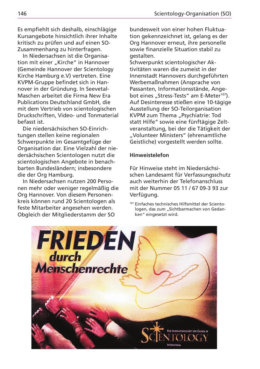 Seite 146 des Verfassungsschutzbericht 2003 Niedersachsen