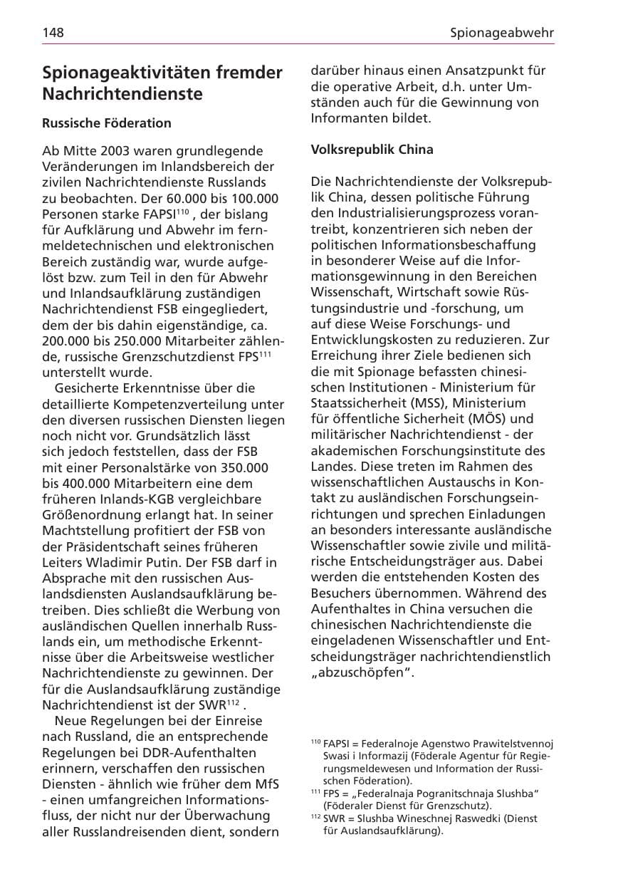 Seite 148 des Verfassungsschutzbericht 2003 Niedersachsen
