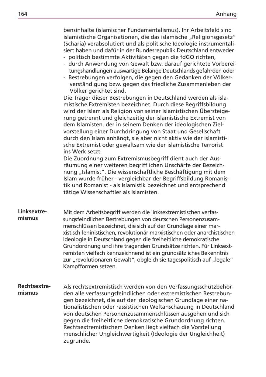 Seite 164 des Verfassungsschutzbericht 2003 Niedersachsen