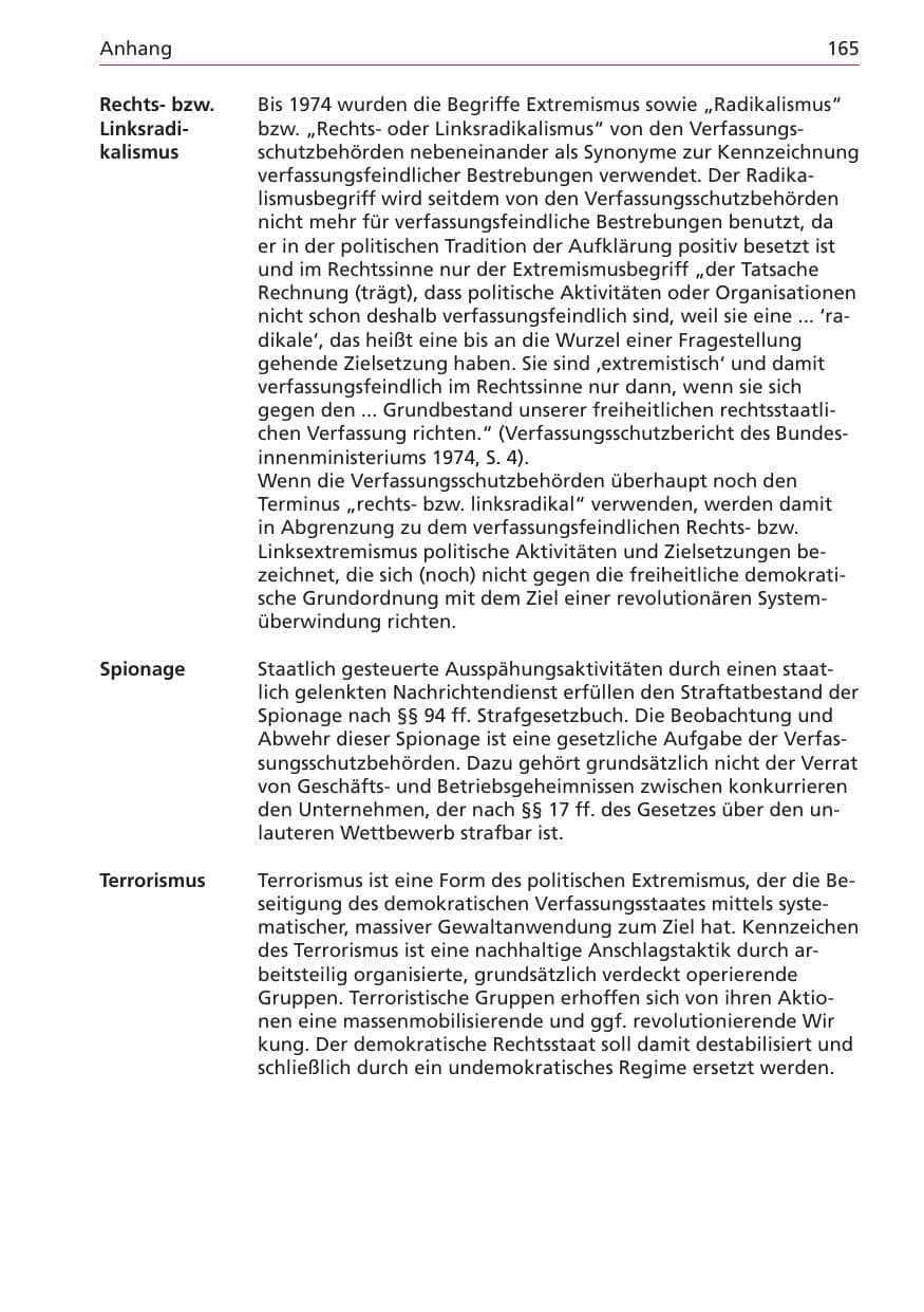 Seite 165 des Verfassungsschutzbericht 2003 Niedersachsen