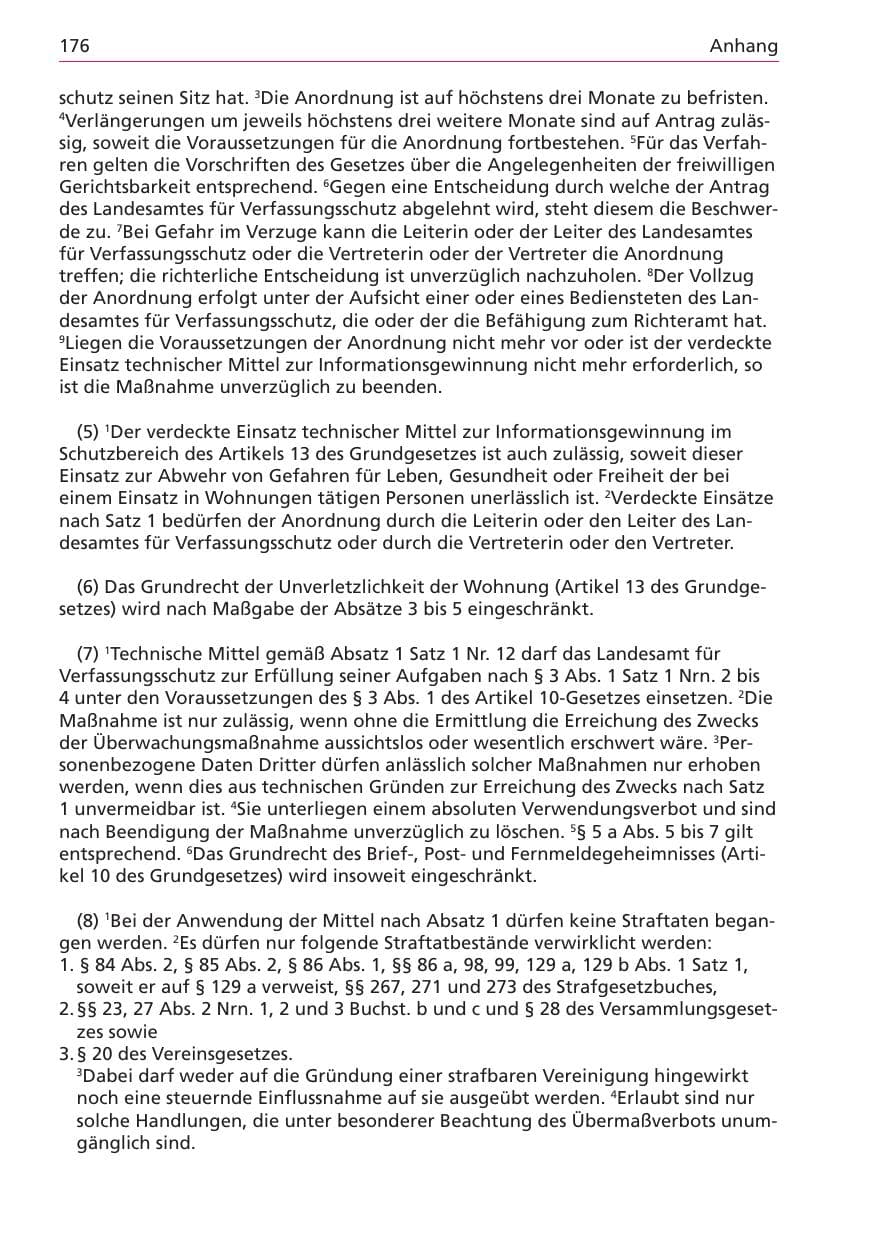 Seite 176 des Verfassungsschutzbericht 2003 Niedersachsen