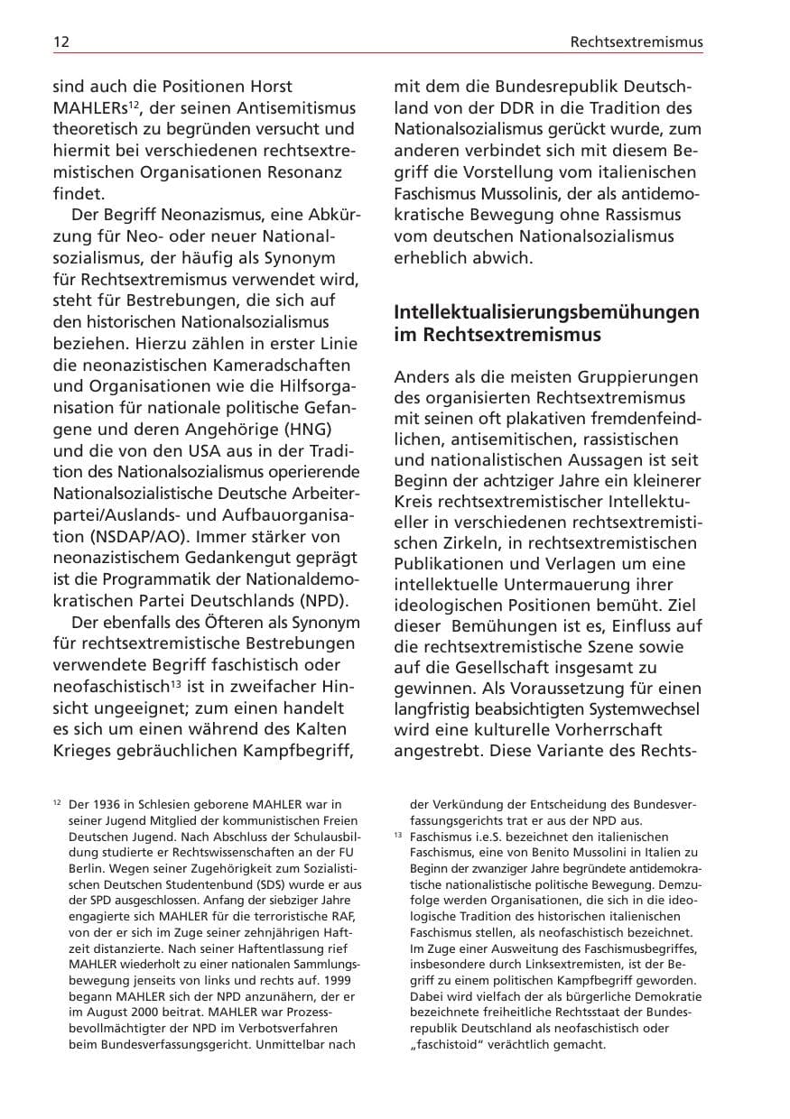 Seite 12 des Verfassungsschutzbericht 2004 Niedersachsen