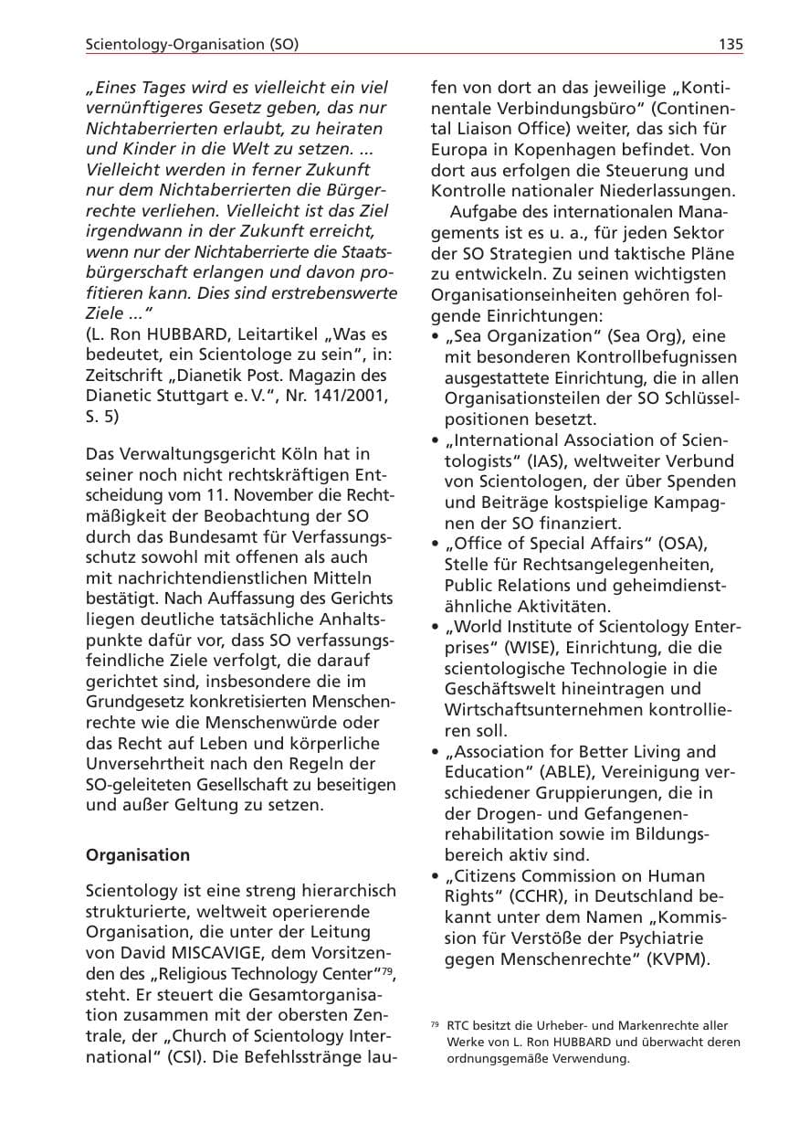 Seite 135 des Verfassungsschutzbericht 2004 Niedersachsen