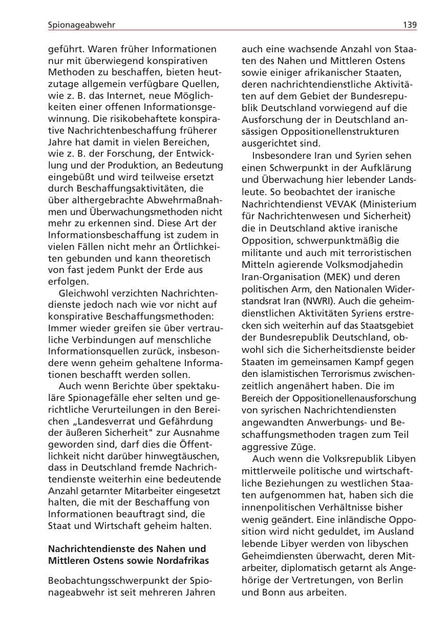 Seite 139 des Verfassungsschutzbericht 2004 Niedersachsen