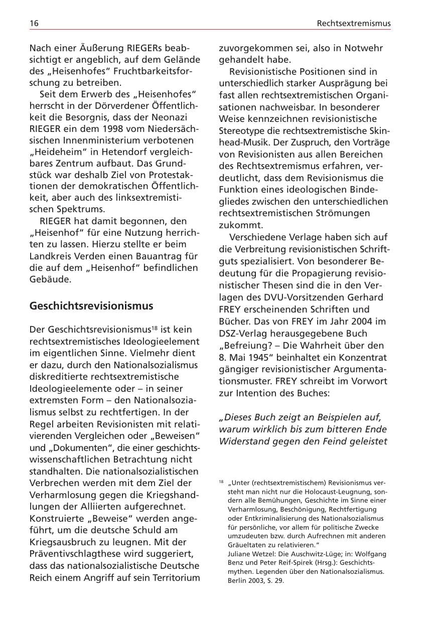 Seite 16 des Verfassungsschutzbericht 2004 Niedersachsen