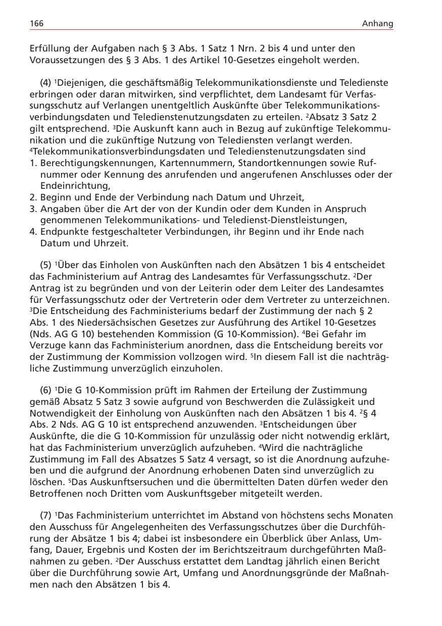 Seite 166 des Verfassungsschutzbericht 2004 Niedersachsen