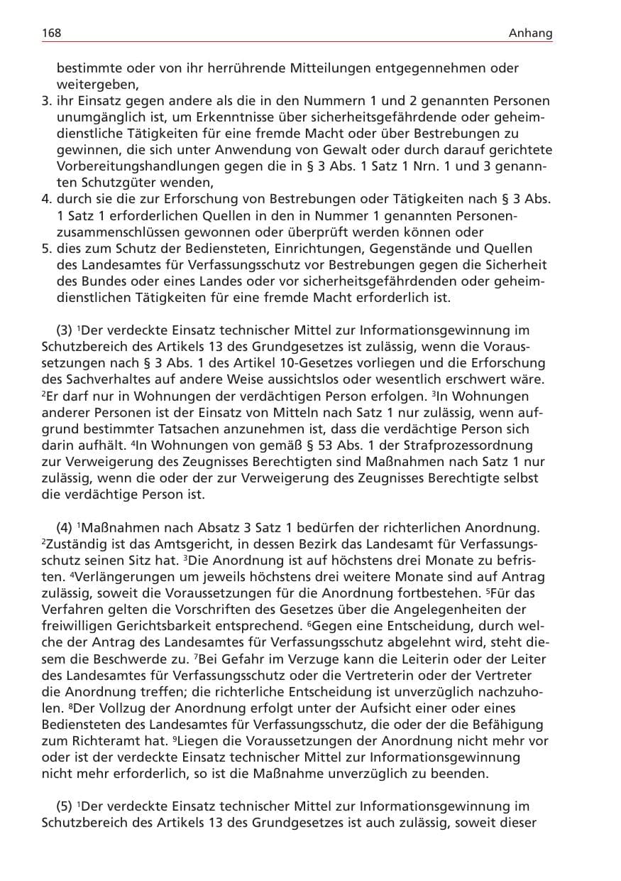 Seite 168 des Verfassungsschutzbericht 2004 Niedersachsen