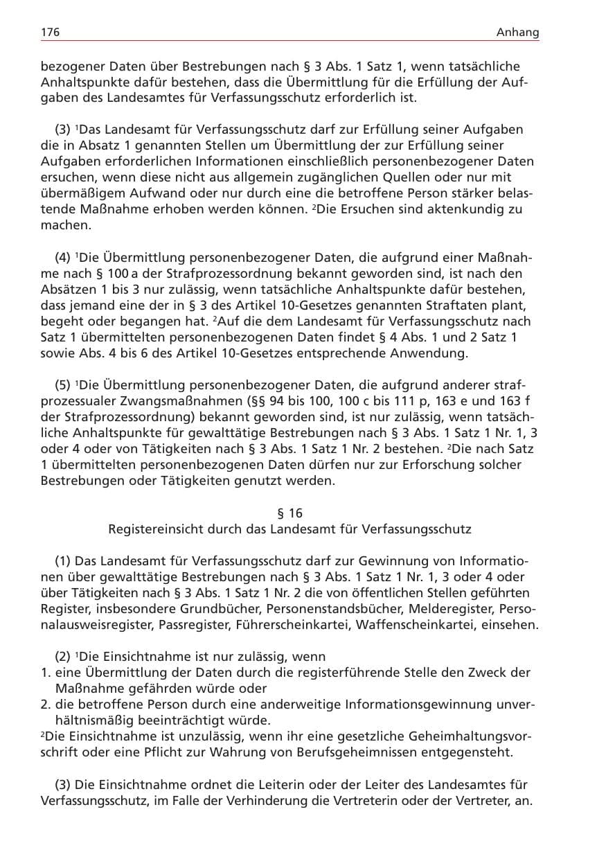 Seite 176 des Verfassungsschutzbericht 2004 Niedersachsen