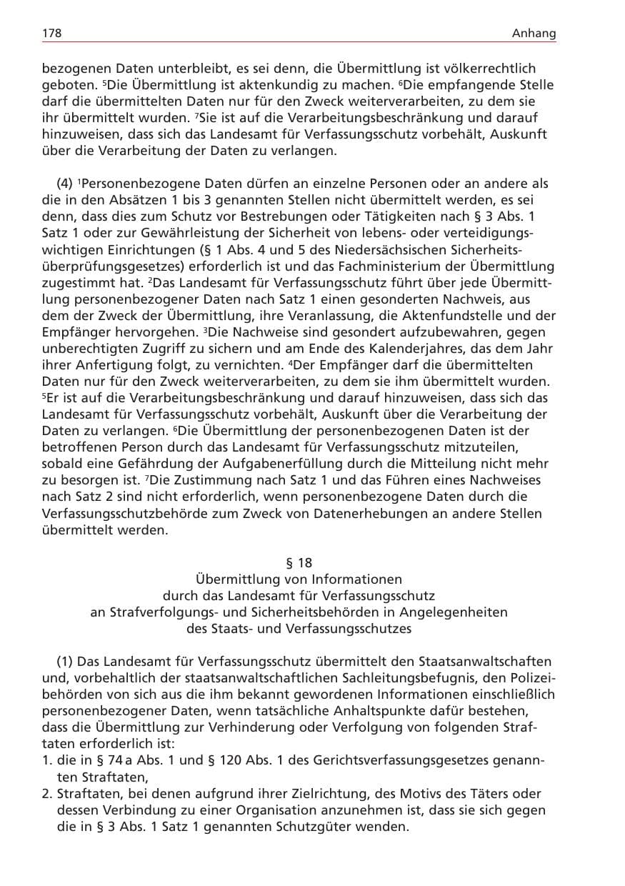 Seite 178 des Verfassungsschutzbericht 2004 Niedersachsen