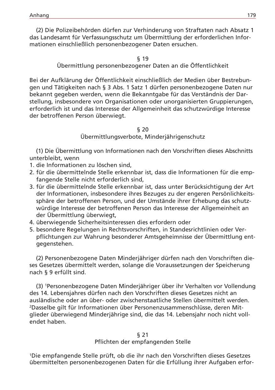 Seite 179 des Verfassungsschutzbericht 2004 Niedersachsen