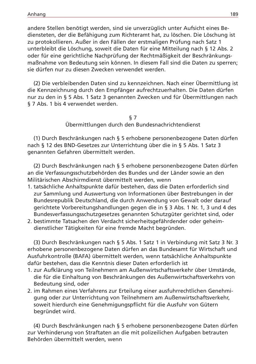 Seite 189 des Verfassungsschutzbericht 2004 Niedersachsen
