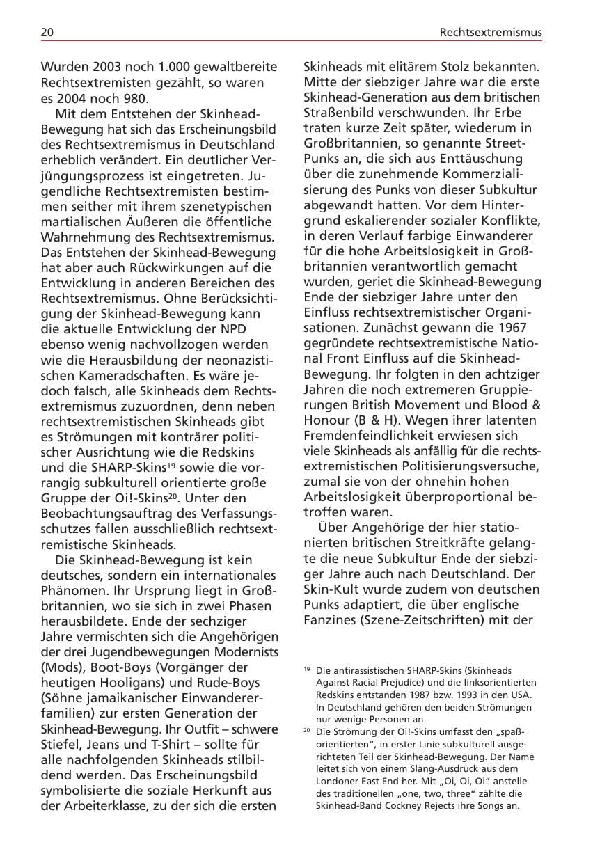 Seite 20 des Verfassungsschutzbericht 2004 Niedersachsen