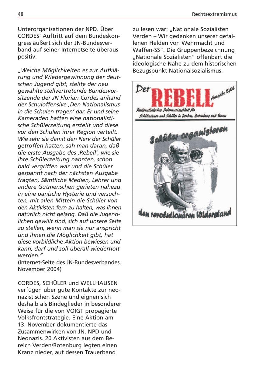 Seite 48 des Verfassungsschutzbericht 2004 Niedersachsen