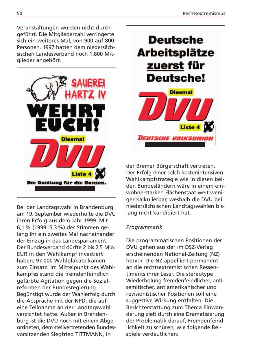 Seite 50 des Verfassungsschutzbericht 2004 Niedersachsen
