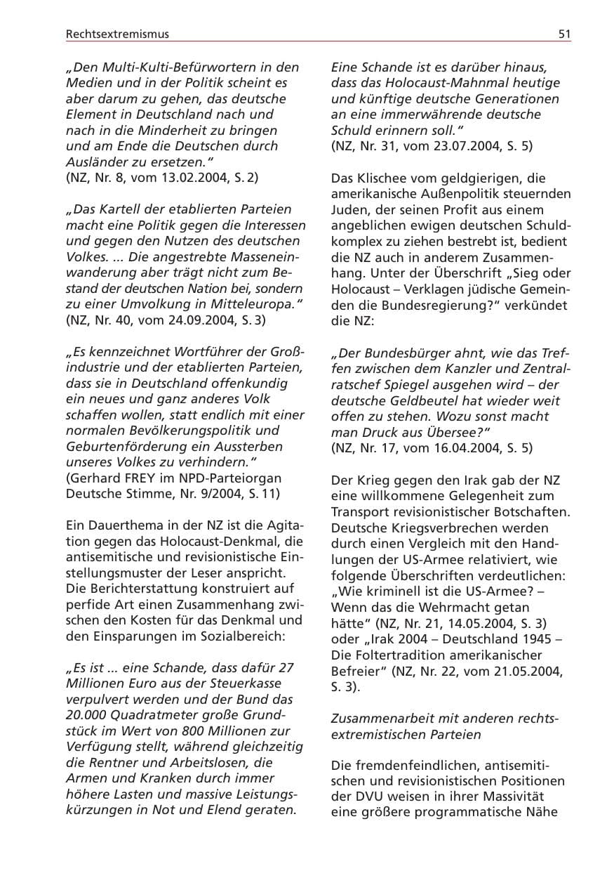 Seite 51 des Verfassungsschutzbericht 2004 Niedersachsen