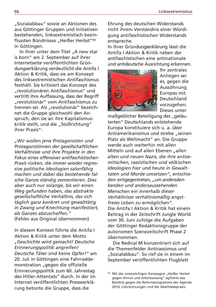 Seite 66 des Verfassungsschutzbericht 2004 Niedersachsen