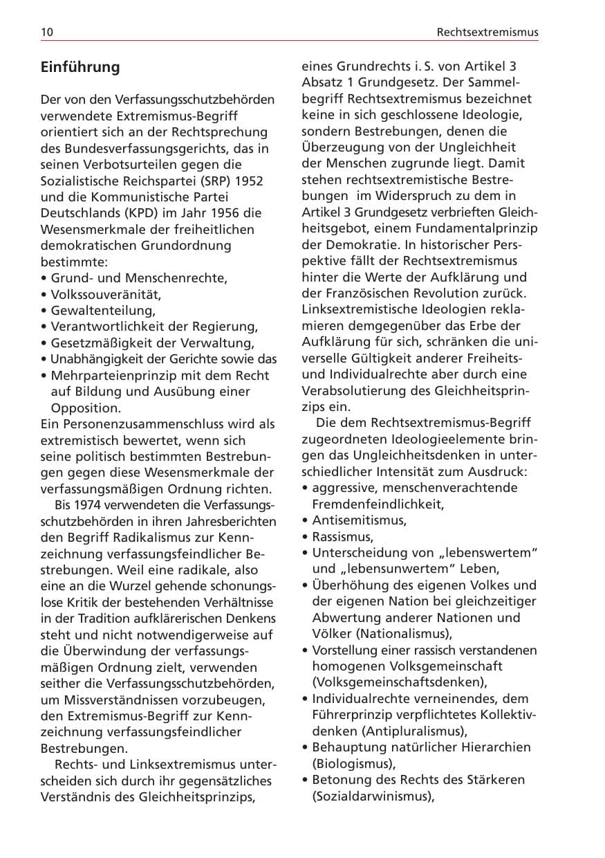 Seite 10 des Verfassungsschutzbericht 2004 Niedersachsen