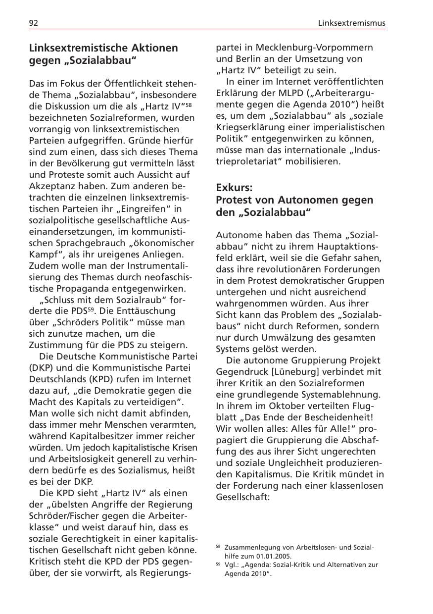 Seite 92 des Verfassungsschutzbericht 2004 Niedersachsen
