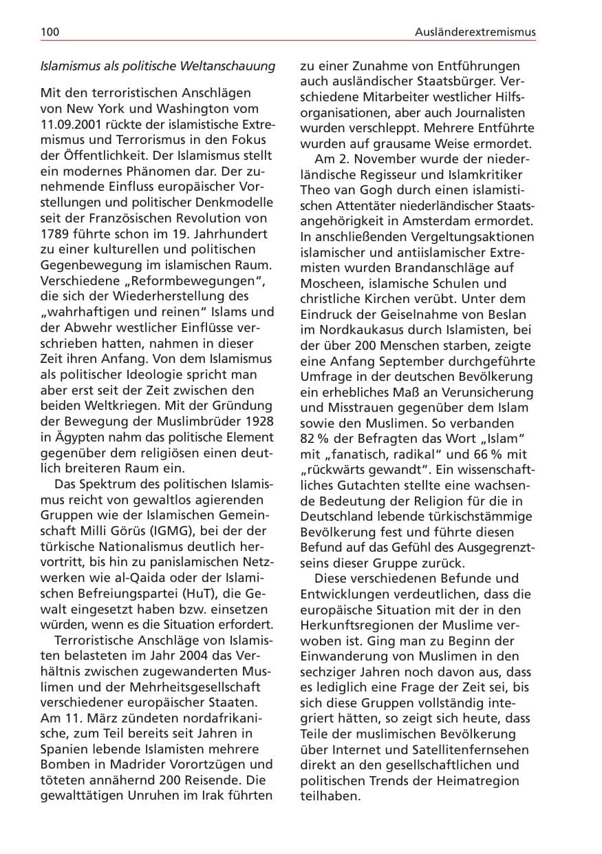 Seite 100 des Verfassungsschutzbericht 2004 Niedersachsen