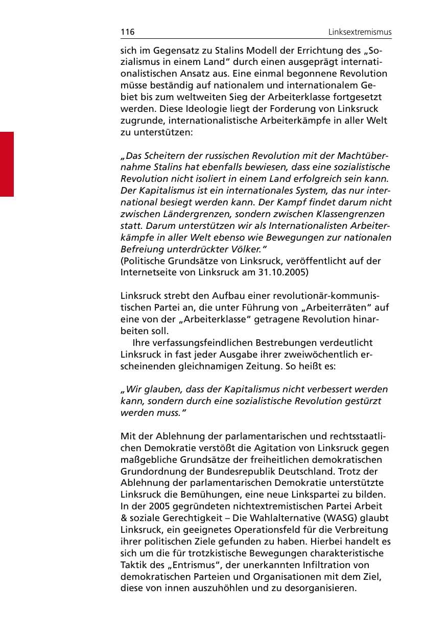 Seite 116 des Verfassungsschutzbericht 2005 Niedersachsen