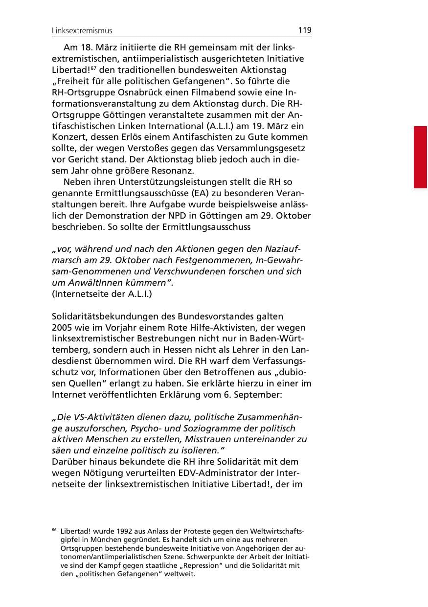 Seite 119 des Verfassungsschutzbericht 2005 Niedersachsen