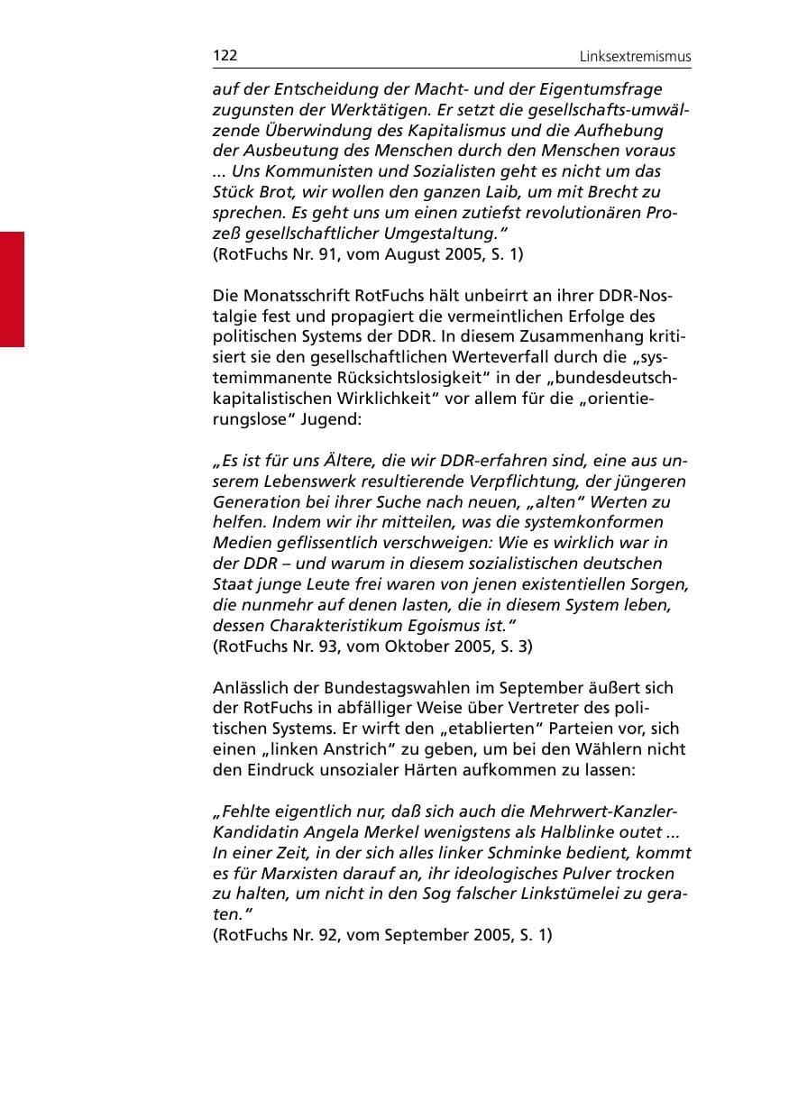 Seite 122 des Verfassungsschutzbericht 2005 Niedersachsen