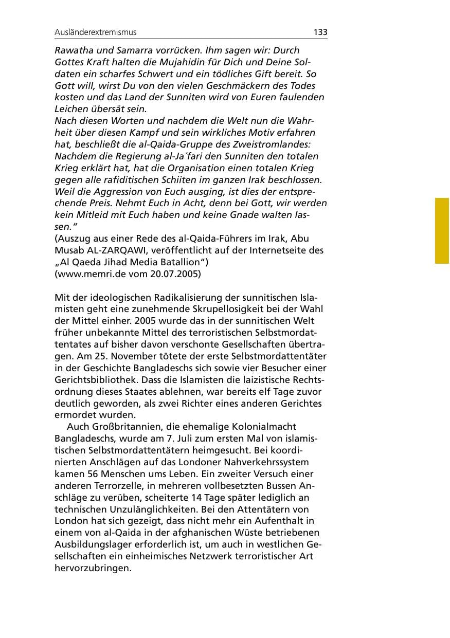 Seite 133 des Verfassungsschutzbericht 2005 Niedersachsen