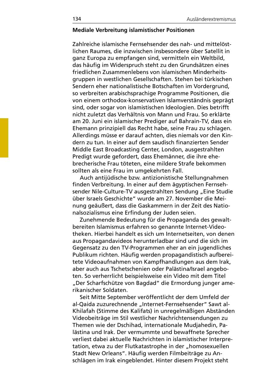 Seite 134 des Verfassungsschutzbericht 2005 Niedersachsen