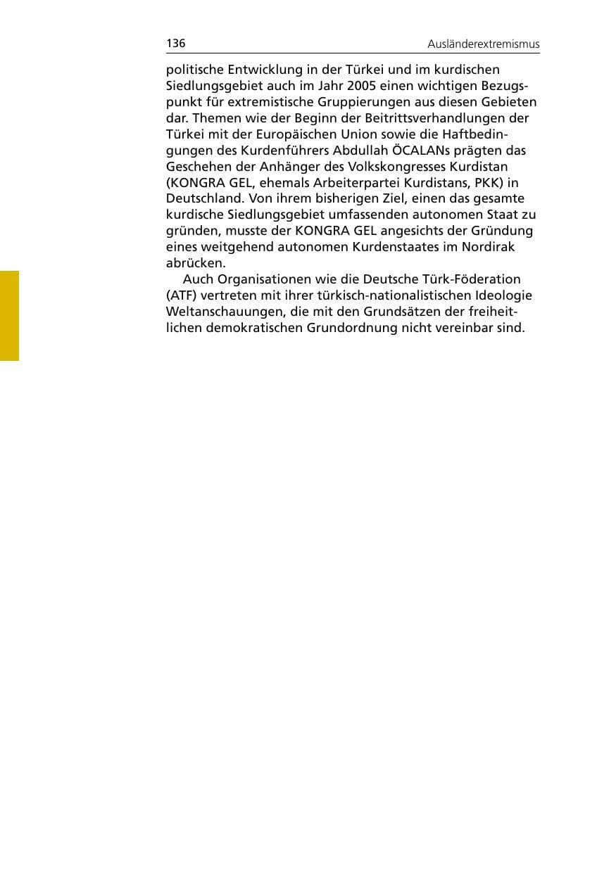 Seite 136 des Verfassungsschutzbericht 2005 Niedersachsen