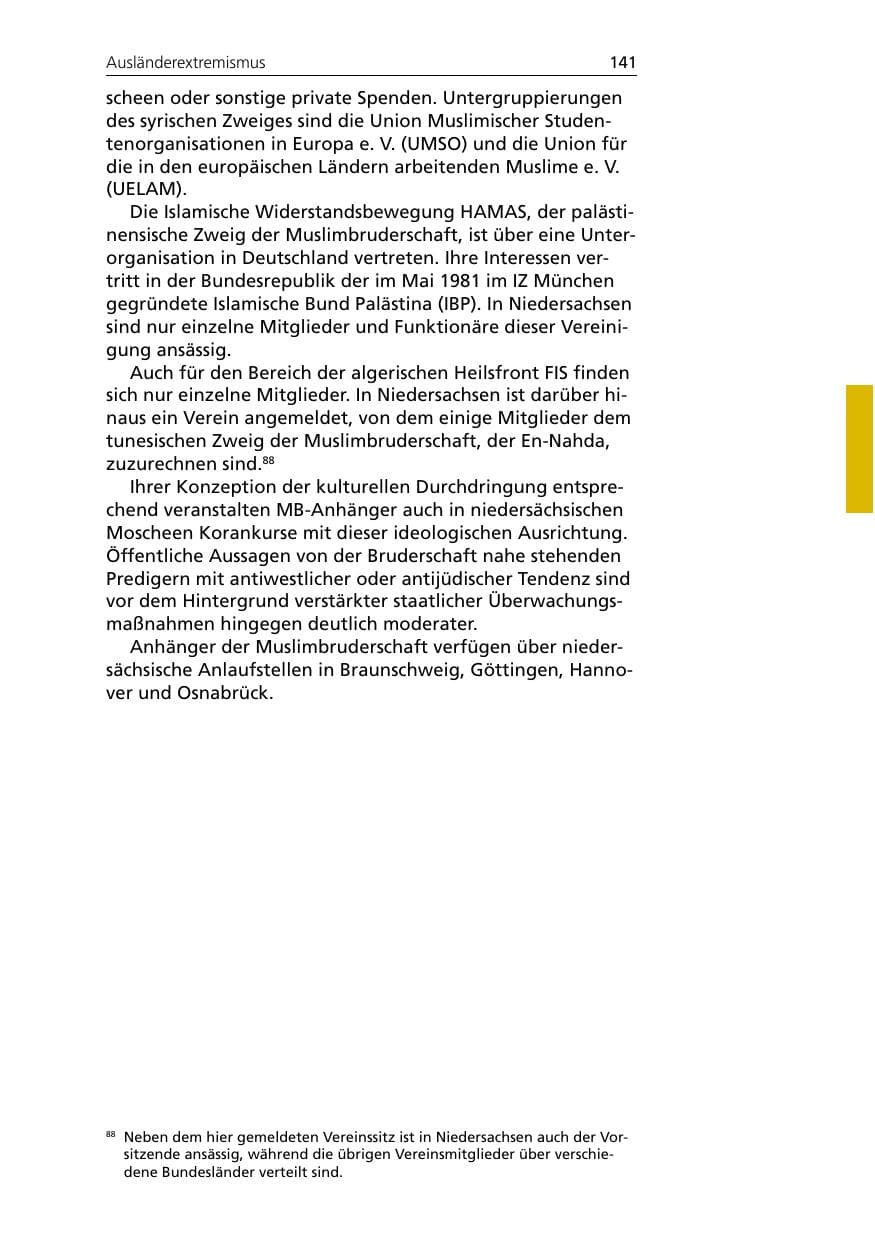 Seite 141 des Verfassungsschutzbericht 2005 Niedersachsen