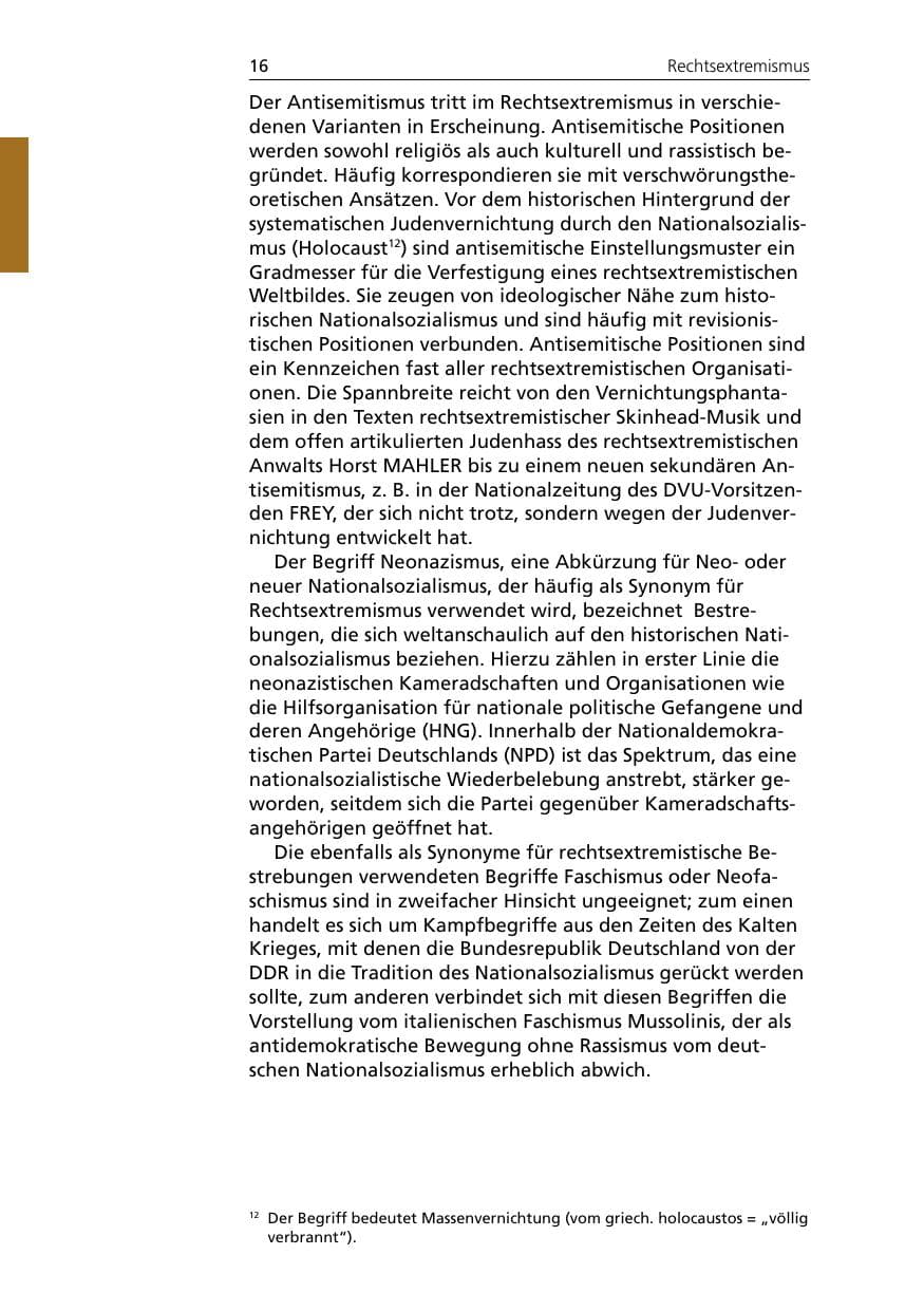 Seite 16 des Verfassungsschutzbericht 2005 Niedersachsen