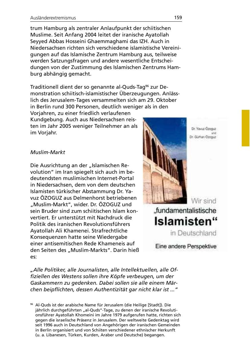 Seite 159 des Verfassungsschutzbericht 2005 Niedersachsen