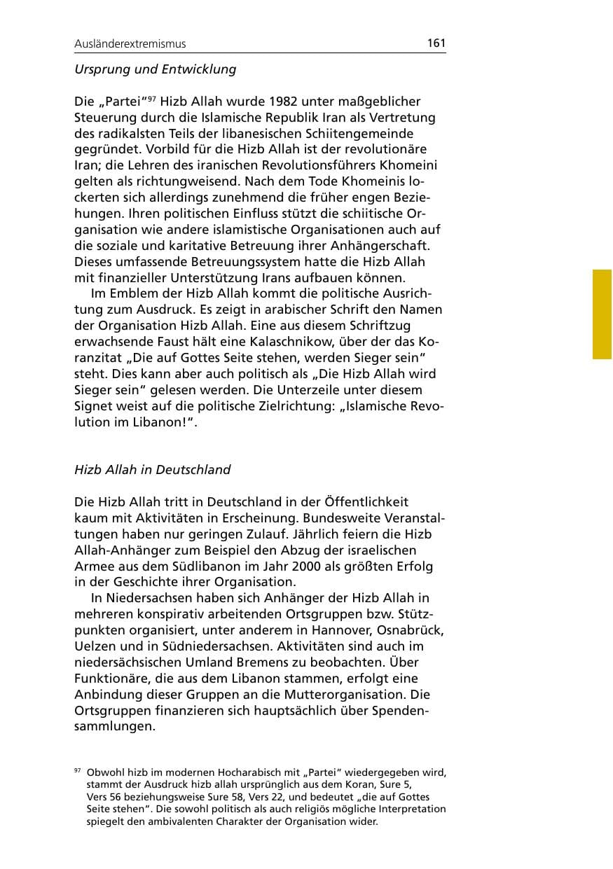 Seite 161 des Verfassungsschutzbericht 2005 Niedersachsen