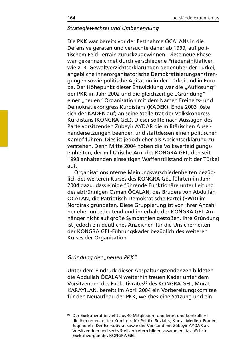 Seite 164 des Verfassungsschutzbericht 2005 Niedersachsen