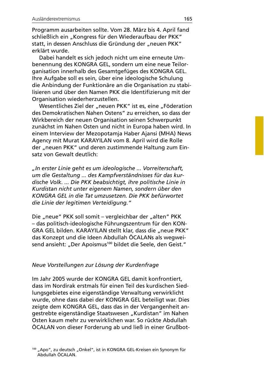 Seite 165 des Verfassungsschutzbericht 2005 Niedersachsen