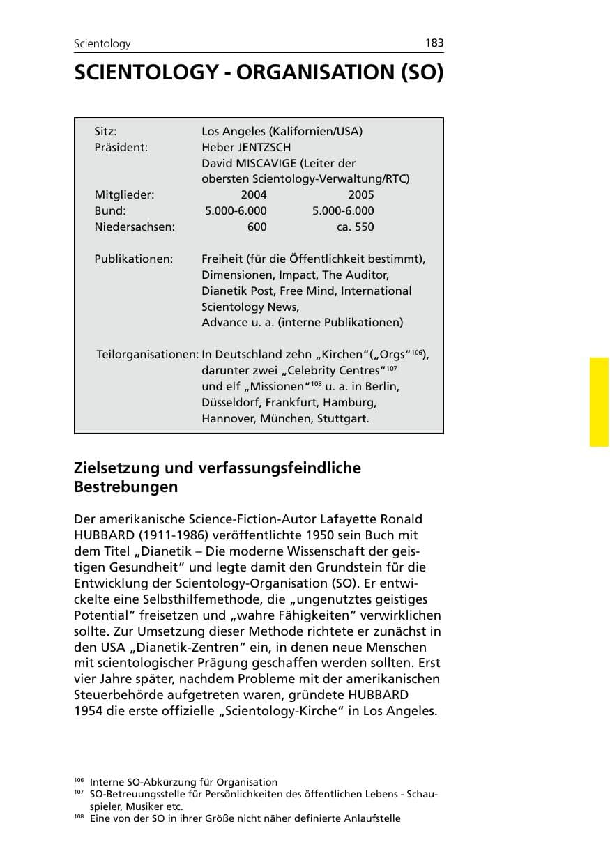 Seite 183 des Verfassungsschutzbericht 2005 Niedersachsen