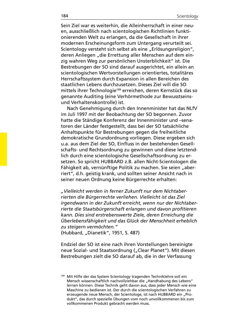 Seite 184 des Verfassungsschutzbericht 2005 Niedersachsen