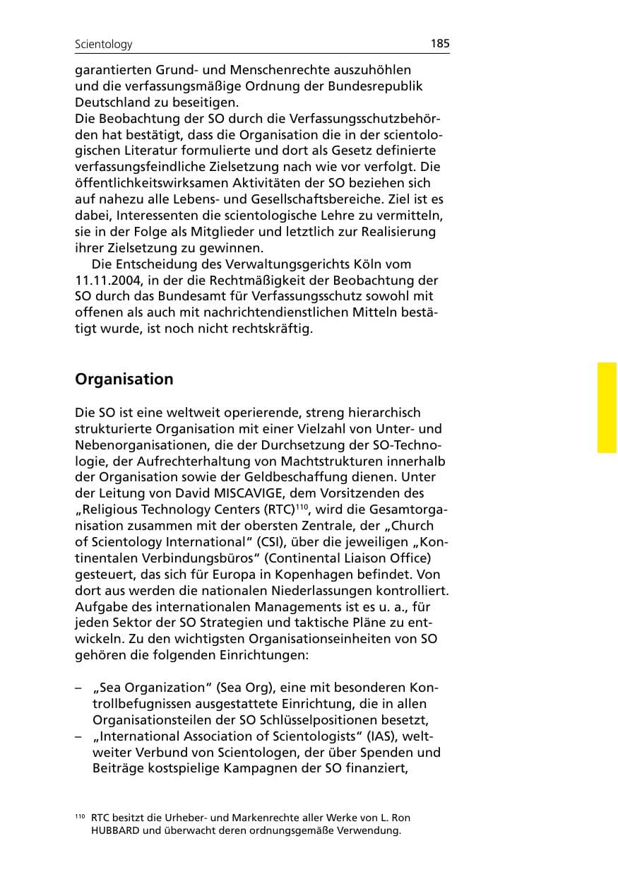 Seite 185 des Verfassungsschutzbericht 2005 Niedersachsen