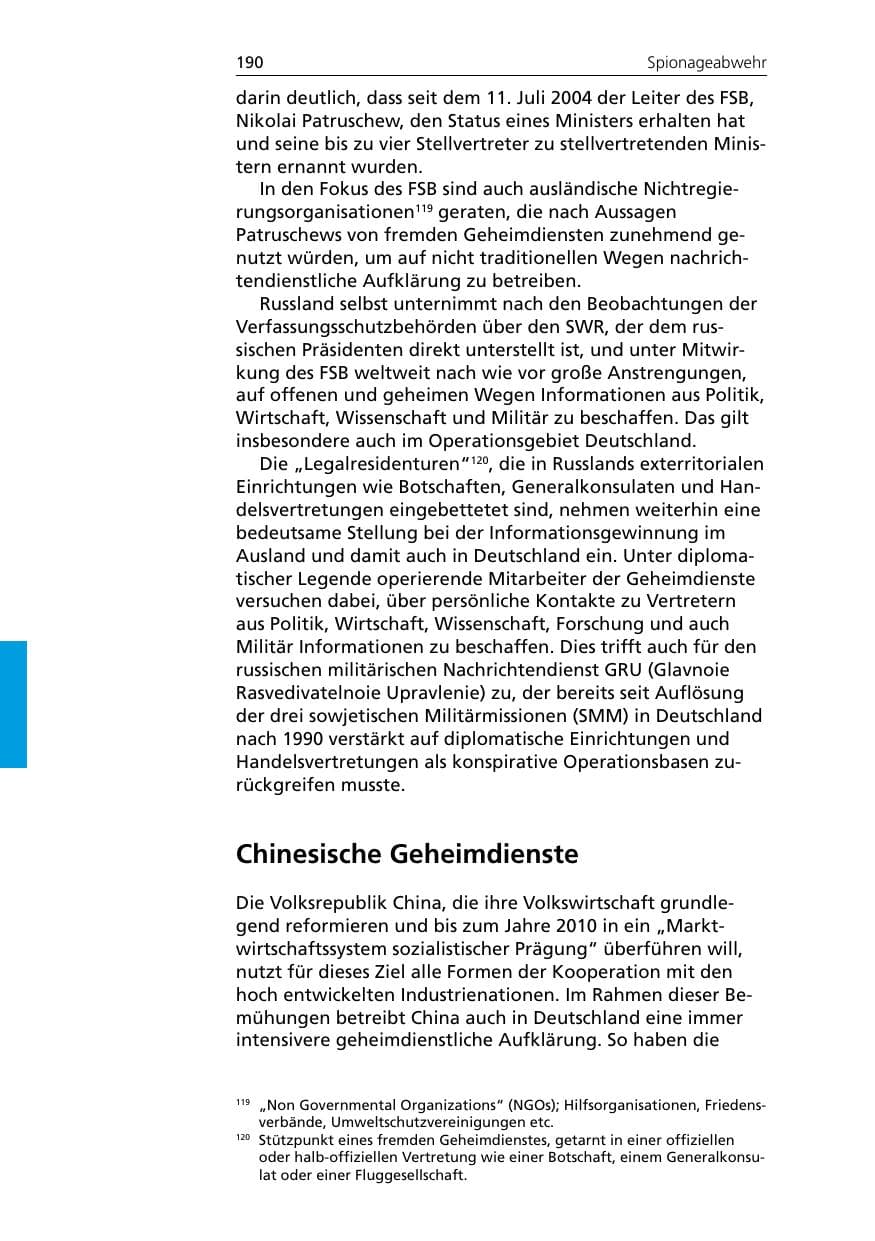 Seite 190 des Verfassungsschutzbericht 2005 Niedersachsen