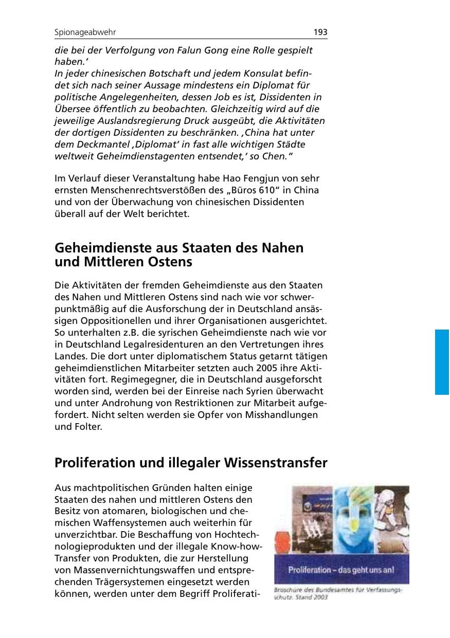 Seite 193 des Verfassungsschutzbericht 2005 Niedersachsen